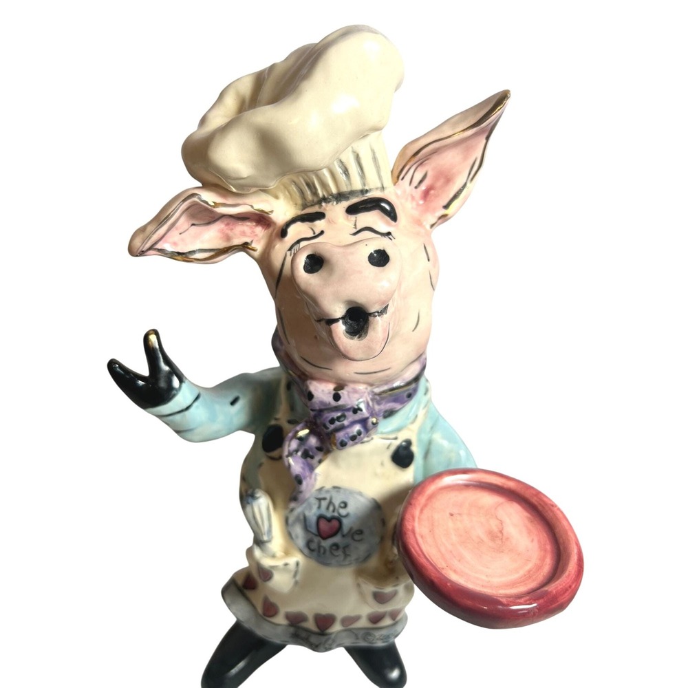 Anthropomorphic‎ Pig Figural The Love Chef 2000 Collectible Bar BQ Blue Sky